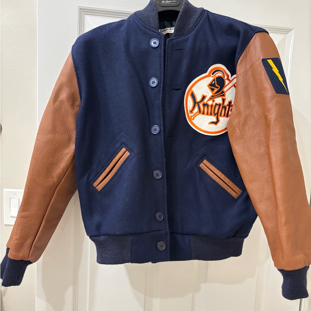 Knights authentic wool and leather varsity jacket, size small